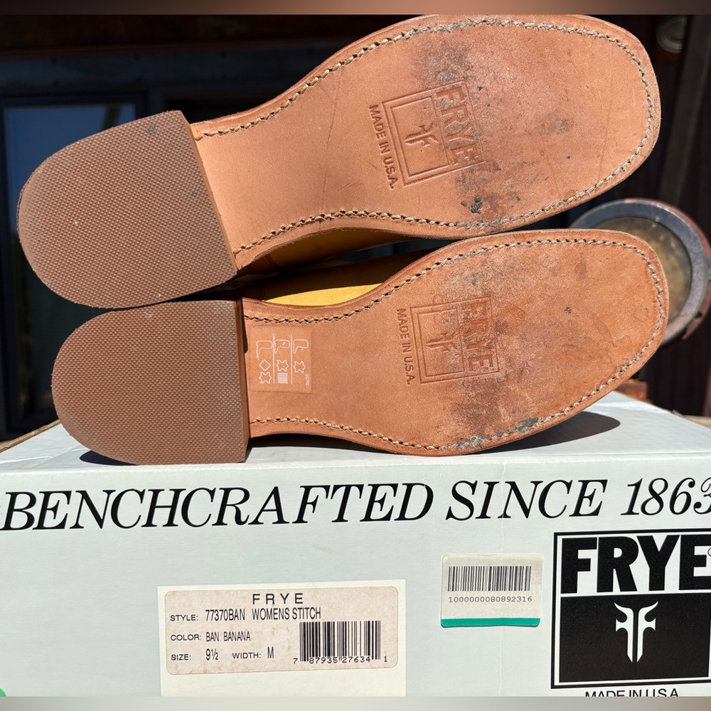 FRYE πΊπΈ Campus Longhorn Stitch Boots In Banana - Picture 15 of 16